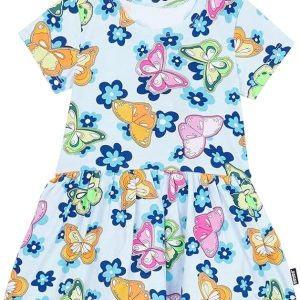 READYSTOCK Bonds Stretchies Balletsuit Baby Dress - BLUE BUTTERFLIES