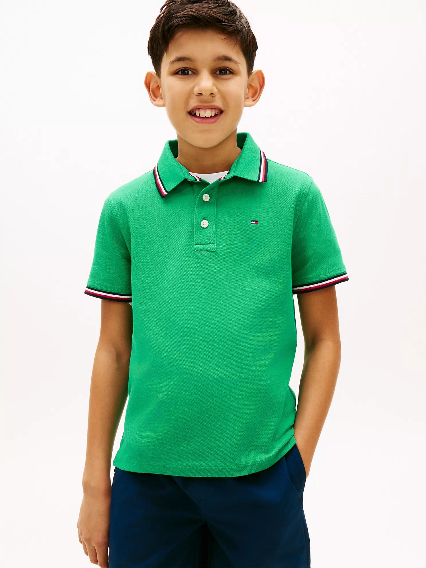 Kids' Tommy Wicking Polo-Olympic Green