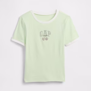 Kids Ringer Graphic T-Shirt-Pod Green