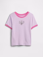 Kids Ringer Graphic T-Shirt-Pale Lilac Purple