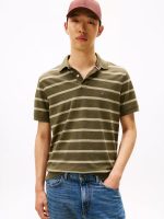 Regular Fit Stripe Wicking Polo-Green Stripe