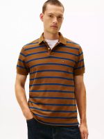 Regular Fit Stripe Wicking Polo-Highland Khaki Stripe