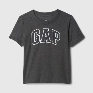 babyGap Logo T-Shirt-Charcoal Heather Grey