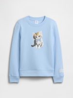Kids Wedge Crewneck Sweatshirt-Cerulean Blue