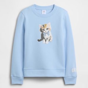 Kids Wedge Crewneck Sweatshirt-Cerulean Blue
