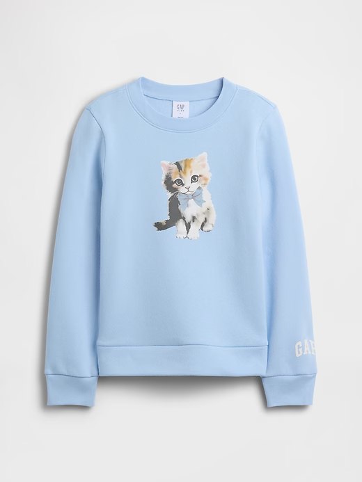 Kids Wedge Crewneck Sweatshirt-Cerulean Blue