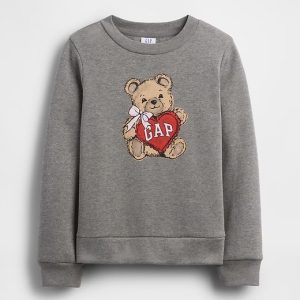 Kids Gap Graphic Sweatshirt-Dark Gray Bear Print