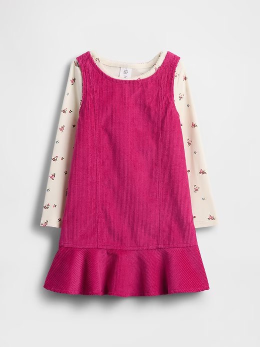 Baby & Toddler Corduroy Jumper Set-Bright Fuchsia - Image 2