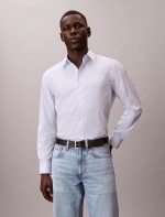 Cotton Stretch Stripe Classic Button-Down Shirt-Niagara Mist