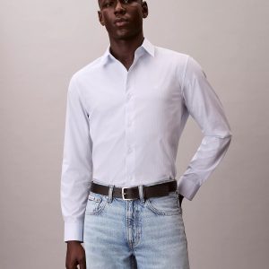 Cotton Stretch Stripe Classic Button-Down Shirt-Niagara Mist