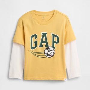 babyGap Graphic T-Shirt-French Almond Yellow Soccer