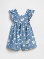 babyGap Chambray Flutter Romper-Chambray Floral Print