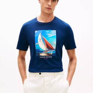 Hilfiger Sailing Photo Print T-Shirt-Light Navy