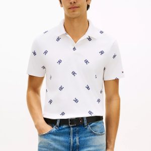 Regular Fit Monogram Interlock Polo-Optic White