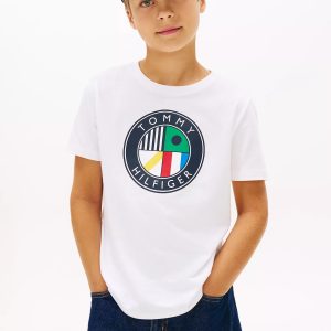 Kids' Sailing Circle Logo T-shirt-Optic White
