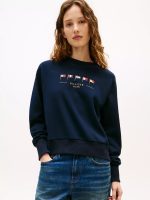 Embroidered Nautical Flag Sweatshirt-Navy