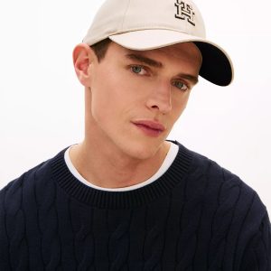 Embroidered Monogram Baseball Cap- Stone