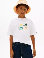 Kids' 3D Logo Graphic T-Shirt-White Flag