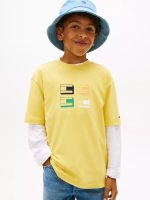 Kids' 3D Logo Graphic T-Shirt-Yellow Dahlia