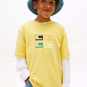 Kids' 3D Logo Graphic T-Shirt-Yellow Dahlia