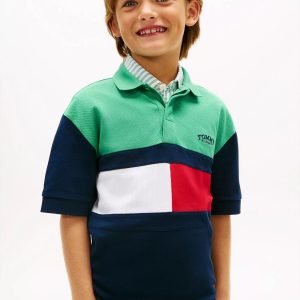 Kids' Colorblock Rugby Polo-Bahama Green Colorblock