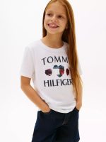 Kids' Sequin Heart Logo T-Shirt-Optic White