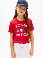 Kids' Sequin Heart Logo T-Shirt-Primary Red