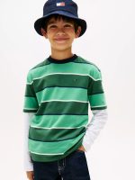 Kids' Rugby Stripe T-Shirt-Bahama Green Stripe