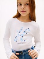 Kids' Floral Monogram T-Shirt-Optic White