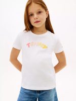 Kids' Multicolor Puff Logo T-Shirt-White
