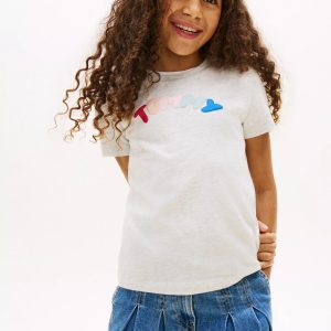 Kids' Multicolor Puff Logo T-Shirt-Light Grey Heather