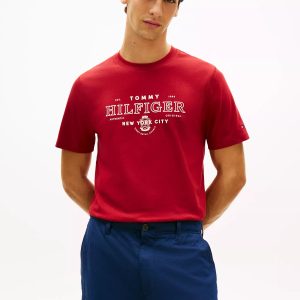 Hilfiger NYC Logo Heavyweight T-Shirt-Regatta Red