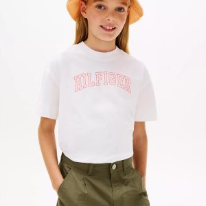 Kids' Hilfiger Logo T-Shirt-White