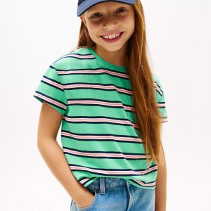 Kids' Stripe Pocket T-Shirt-Tropical Tide Stripes