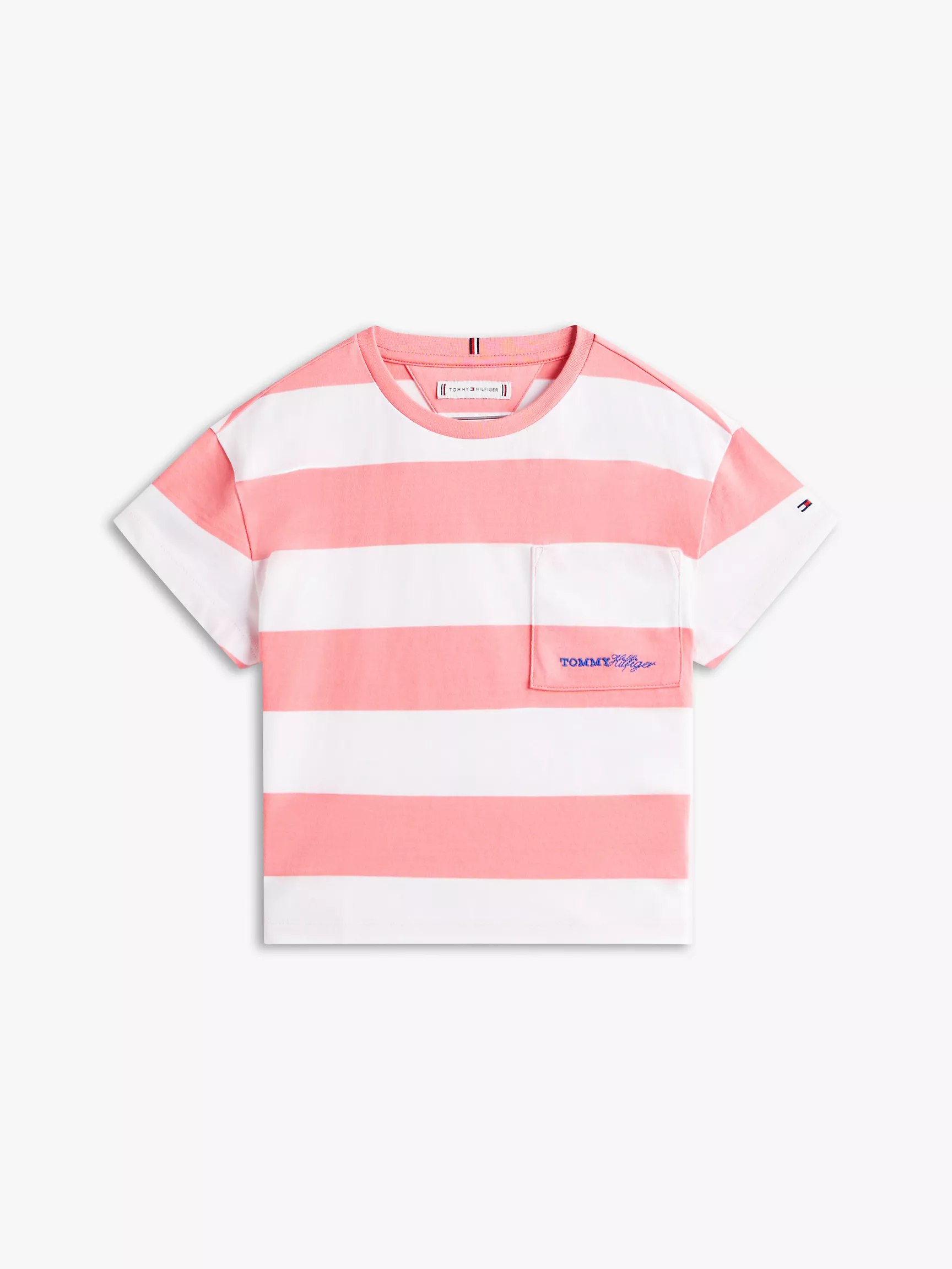 Kids' Stripe Pocket T-Shirt-Tropical Blush Stripes - Image 4