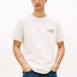 Back Logo Graphic Slub Cotton T-Shirt-Ivory Petal