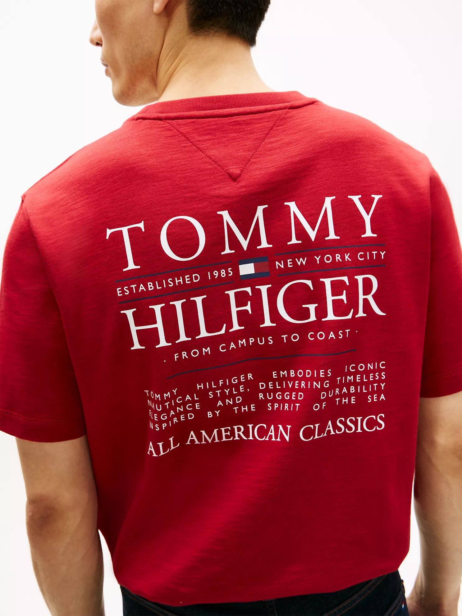 Back Logo Graphic Slub Cotton T-Shirt-Regatta Red - Image 2