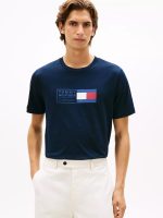 Flag Box Logo T-Shirt-Navy