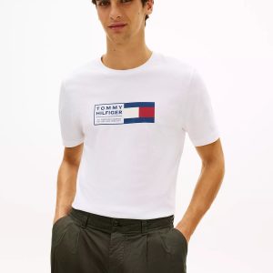 Flag Box Logo T-Shirt-White