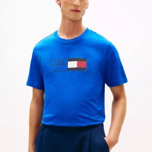Flag Box Logo T-Shirt-Regal Blue