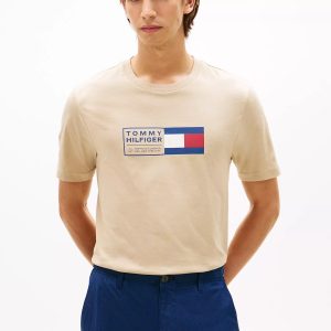 Flag Box Logo T-Shirt-Sandalwood