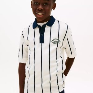 Kids' Stripe Tommy Polo-Ancient White