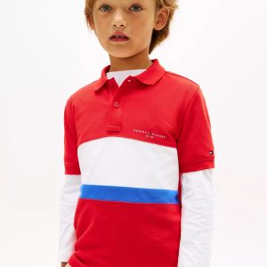 Kids' Colorblock Polo-Rapid Red Colorblock