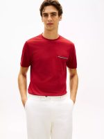 Signature Stripe Pocket Pique T-Shirt-Regatta Red