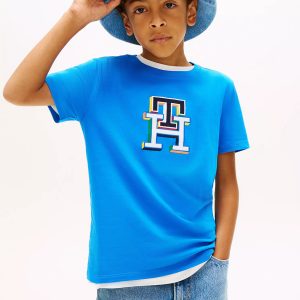 Kids' Multicolor Monogram T-Shirt-Dynamic Blue