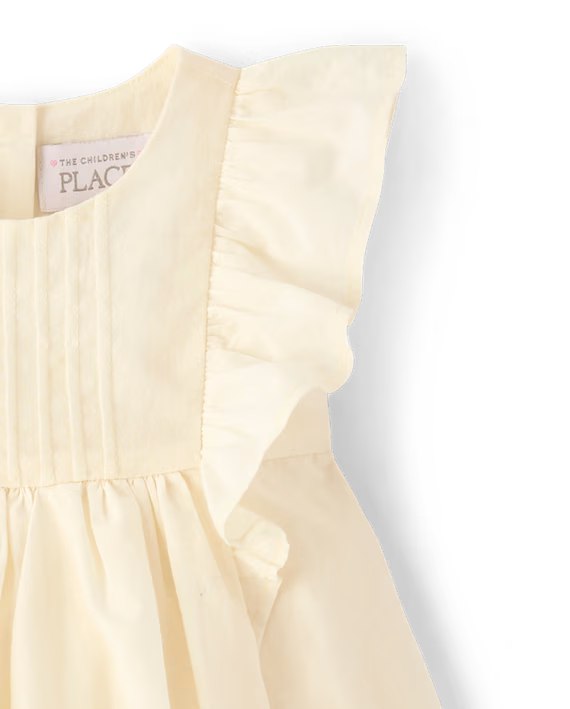 Baby Girls Eyelet Flutter Dress-fair ivory - Image 4