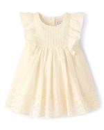 Baby Girls Eyelet Flutter Dress-fair ivory