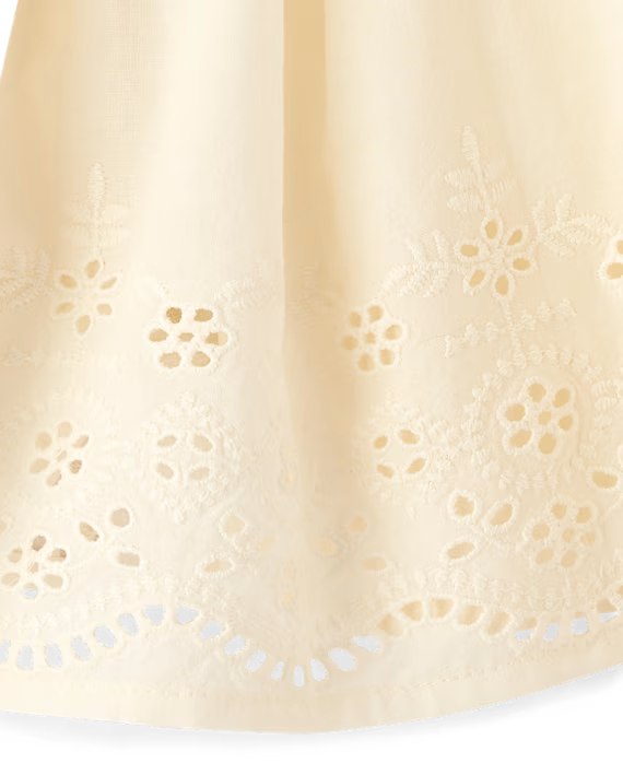 Baby Girls Eyelet Flutter Dress-fair ivory - Image 2