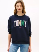 Multicolor Varsity Tommy Logo Sweatshirt-Navy