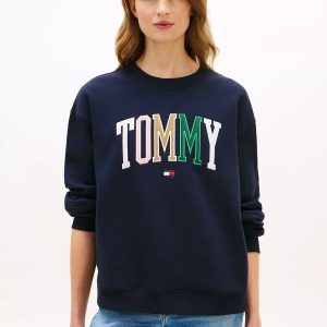 Multicolor Varsity Tommy Logo Sweatshirt-Navy